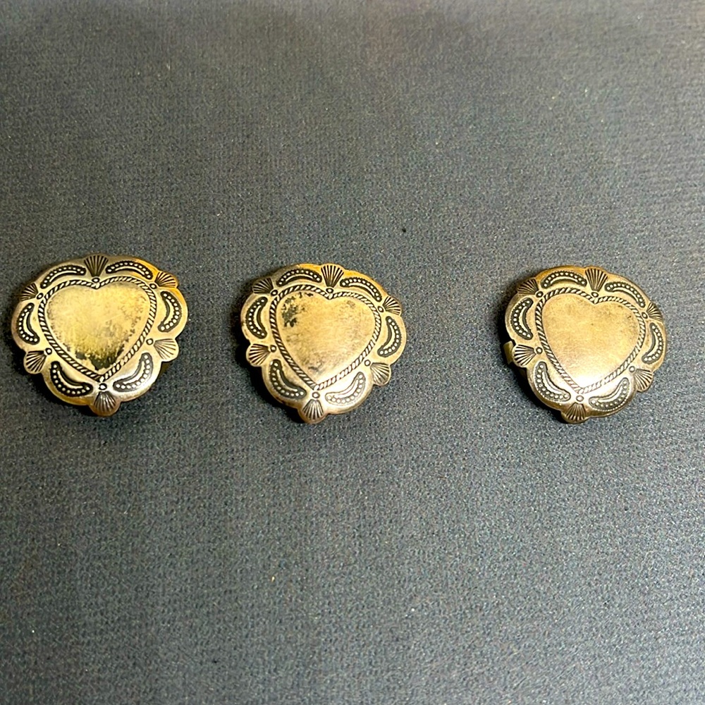 Vintage silver heart button covers